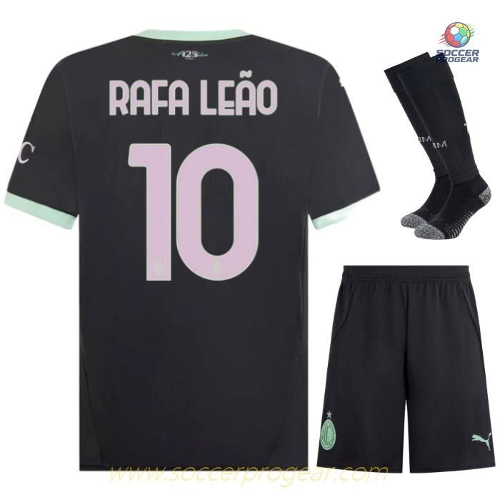 Milan AC Third Kids Edition Football Kit Soccer Football Shirt 2024-25 Edition Rafa Leão