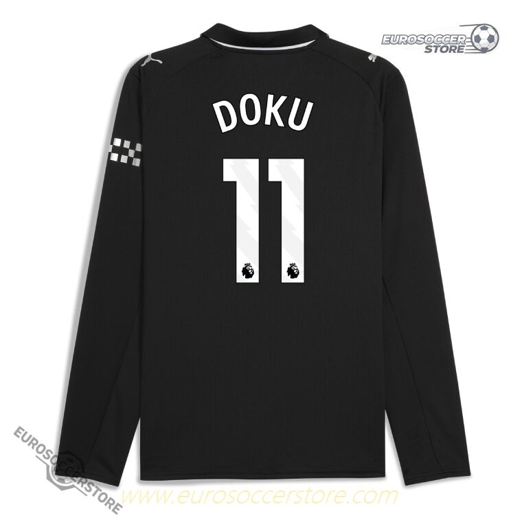 Away Long Sleeve Jersey for Manchester City: DOKU #11, 25-26 Season