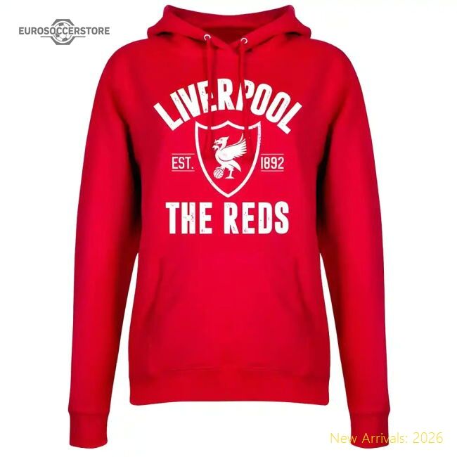 Official Liverpool Established Womens Hoodie - Red - Premium Quality