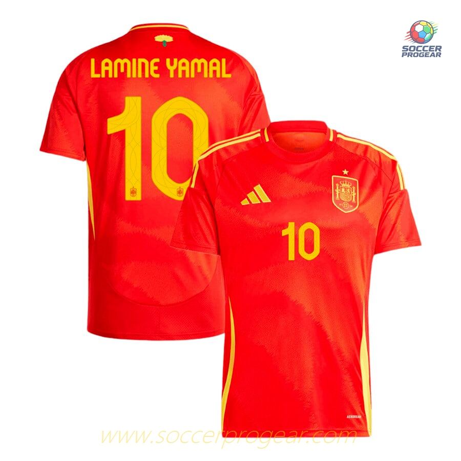 Spain Home Match Football Jersey 2024-25 Edition Lamine Yamal