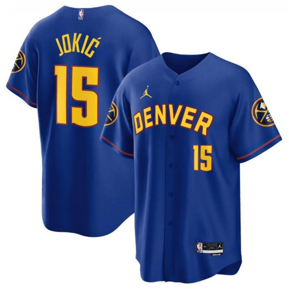 Official Jersey Denver Nuggets Nikola Jokic15 Blue - - NBA Collection