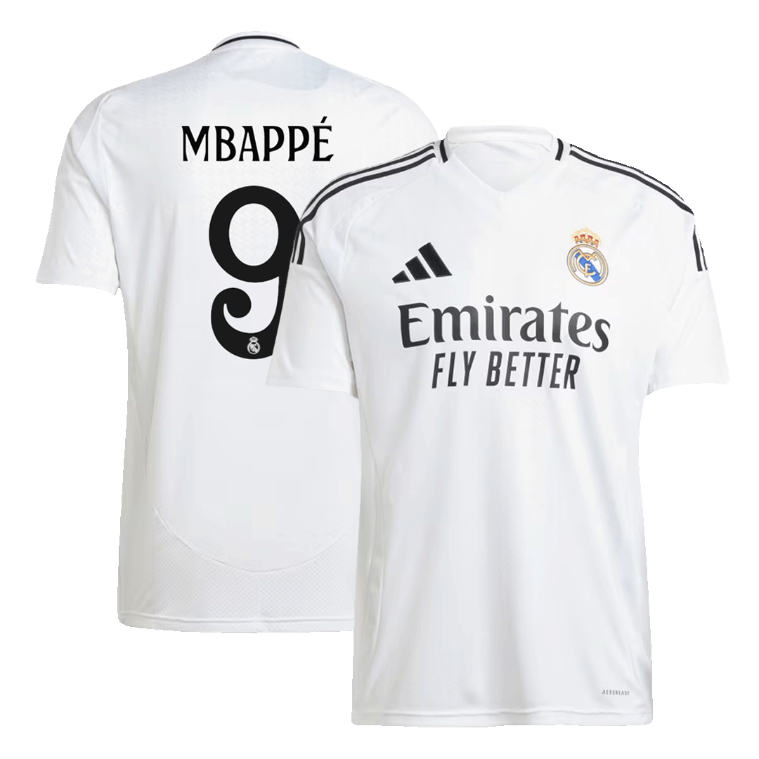 Mbapp¨¦ #9 Real Madrid Home  Soccer Jersey 2024/25 Authentic Kit