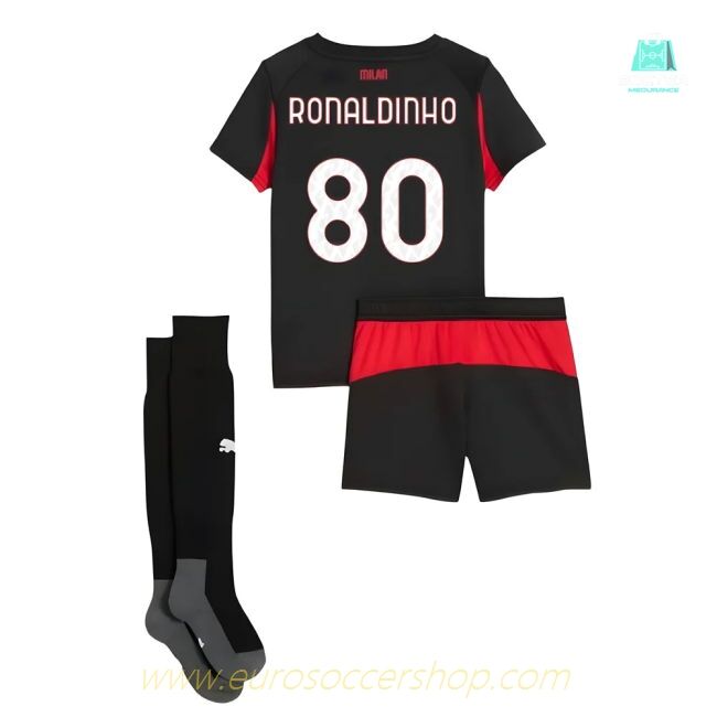 2025-2026 AC Milan Home Mini Kit (Ronaldinho 80)