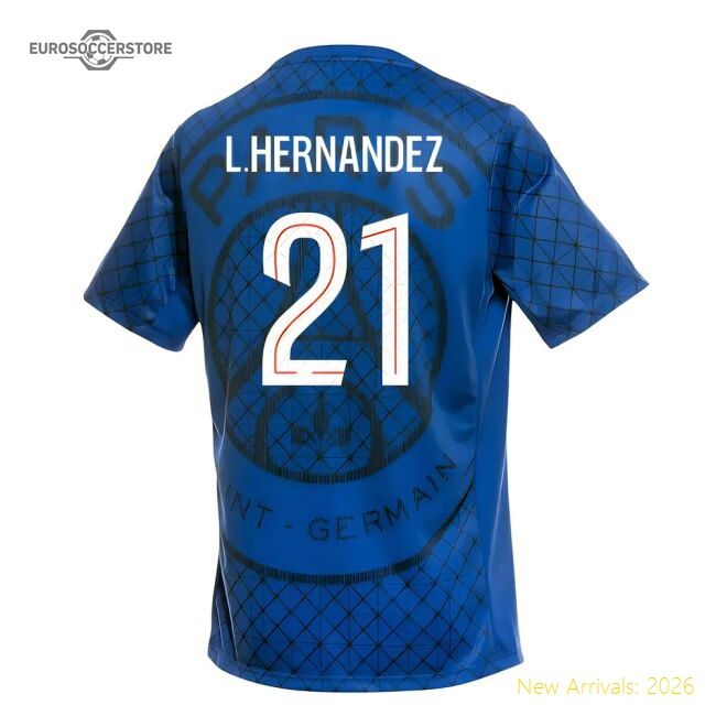 Official 2025-2026 Psg Academy Pro Home Pre Match Shirt (Royal) (L.Hernandez
