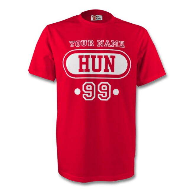 Hungary Hun T-Shirt (Red) + Your Name Netherlands Premium
