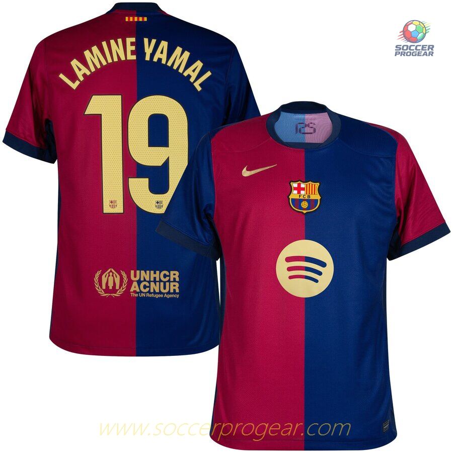 Barca Home Children Soccer Team Shirt 2024-25 Edition Lamine Yamal New Sponsor