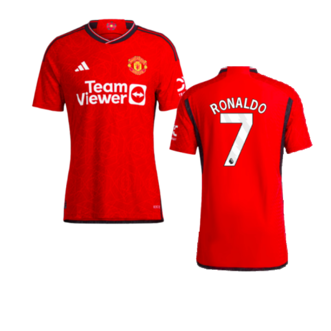 Men's 2023-2024 Man Utd Authentic Home Shirt (Ronaldo 7)
