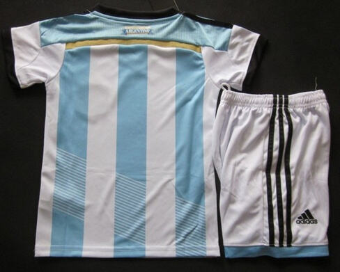 Kids 2014 World Cup Argentina Home Whole KitShirtShorts - World Cup