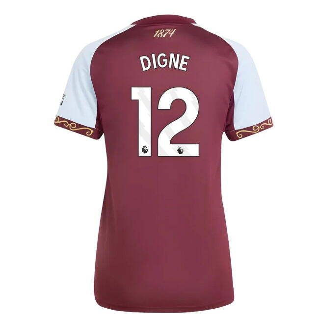 True Football Aston Villa Home Shirt Womens Digne #12 Top Tier 202...