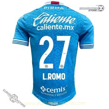 Cruz Azul Home Jersey 24-25 Featuring L.ROMO Number 27