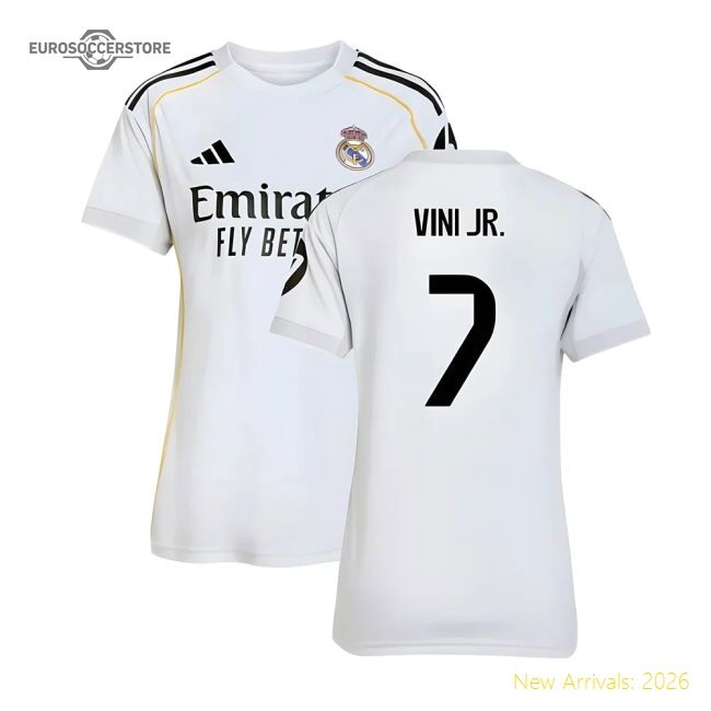 2025-2026 Real Madrid Home Jersey (womens) (vini Jr 7)