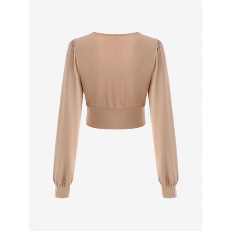 Plunging Wide Waistband Blouse ZD7979