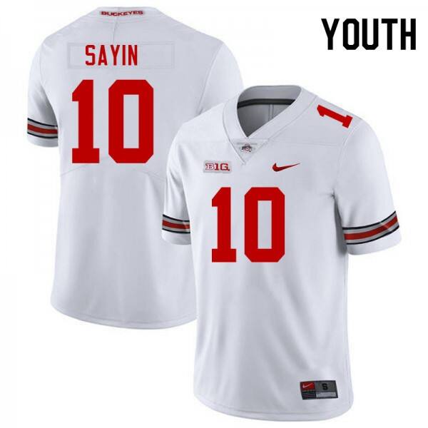 Youth Ohio State Buckeyes #10 Julian Sayin White Nike Stitch Jersey