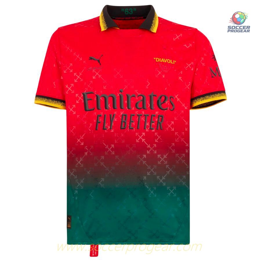 AC Milan Kids Edition Team Jerseys Fourth Off White Red 2024/25 Collection