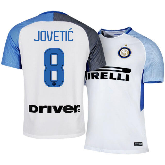 Inter Milan Away 201718 8 Stevan Jovetic Soccer Jersey Shirt -