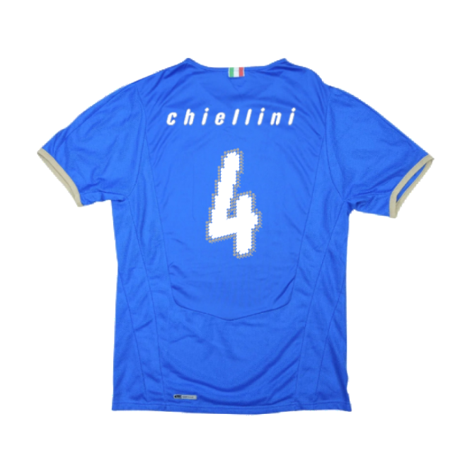 Low Value Italy 2008-09 Home Shirt ((Very Good) S) (Chiellini 4) Fashionable