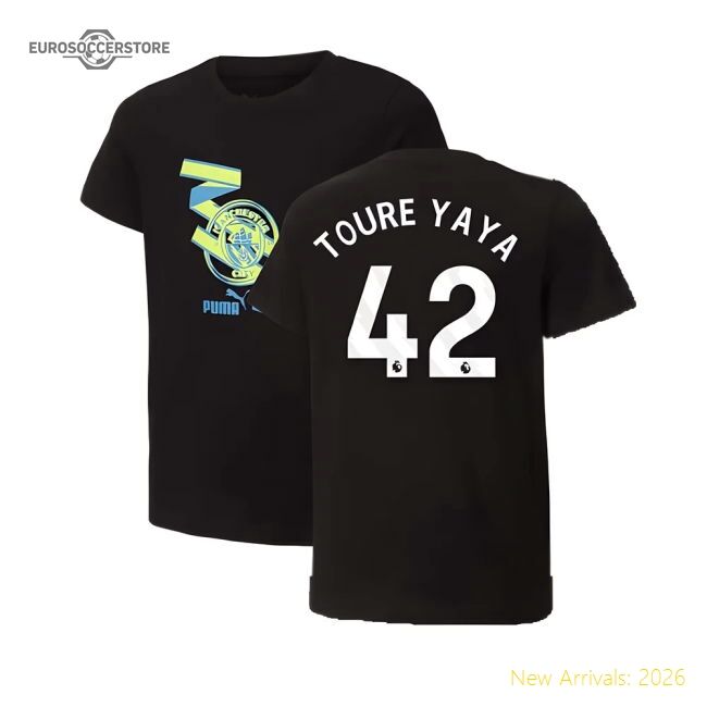 Official 2024-2025 Man City Ftblculture Tee (black) - Kids (toure