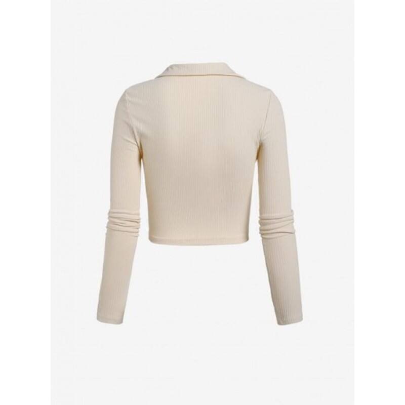 Ribbed Polo Cropped Tee MH7046