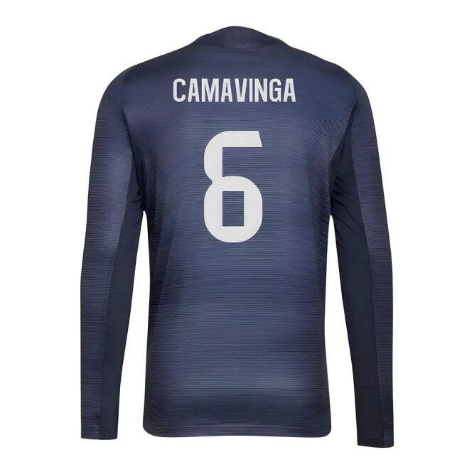 2025-2026 Real Madrid Authentic Long Sleeve Away Shirt (Camavinga 6)