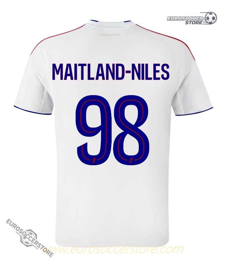 Olympique Lyonnais Lyon's 25-26 Season Home Jersey, featuring MAITLAND-NILES with the number 98.