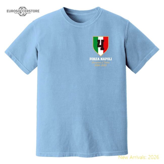 Napoli Fc Campioni Supporter Tee (sky) - Premium Collection