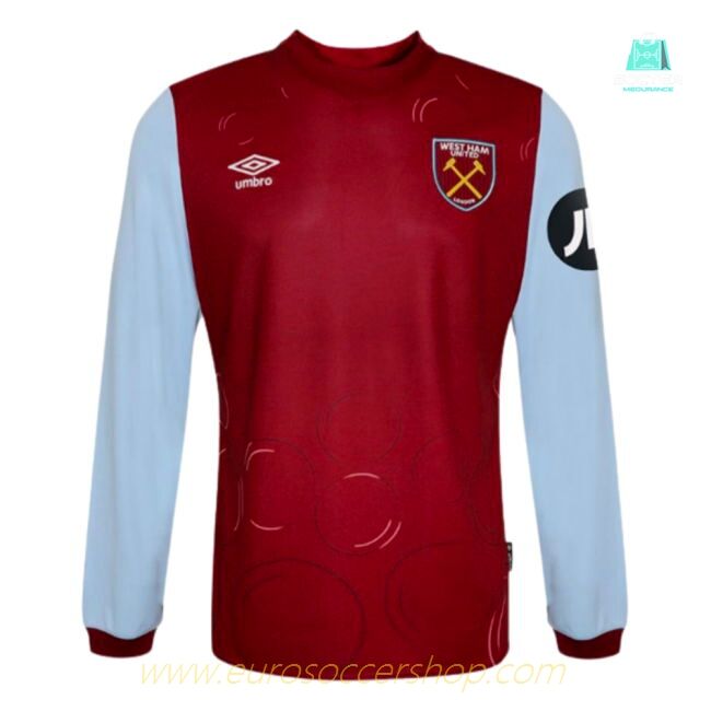 2023-2024 West Ham Long Sleeve Home Shirt (Kids)
