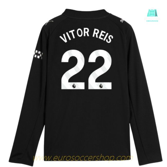 2025-2026 Man City Long Sleeve Away Shirt (Kids) (Vitor Reis 22)