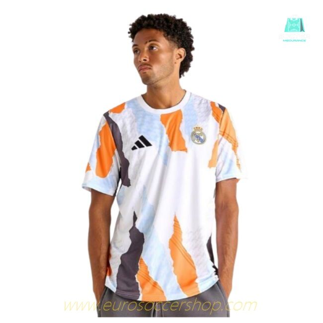 2024-2025 Real Madrid Pre-Match Shirt (White/Crew Orange) (Arda Guler 15)