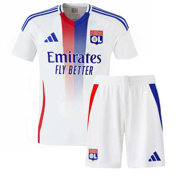 Kids Olympique Lyonnais 2425 Home Kit ShirtShorts - Official Replica