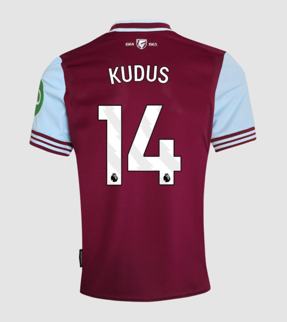 24-25 West Ham United Home KUDUS 14 Football Jersey