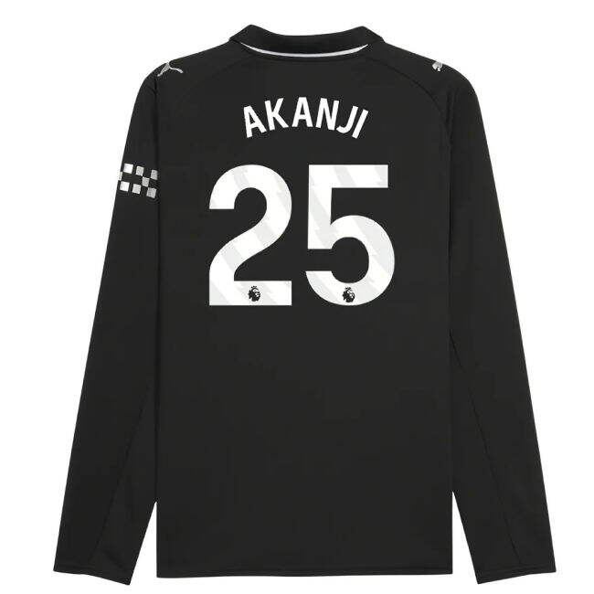 Fervent Football Man City Long Sleeve Away Shirt Akanji #25 Profes...