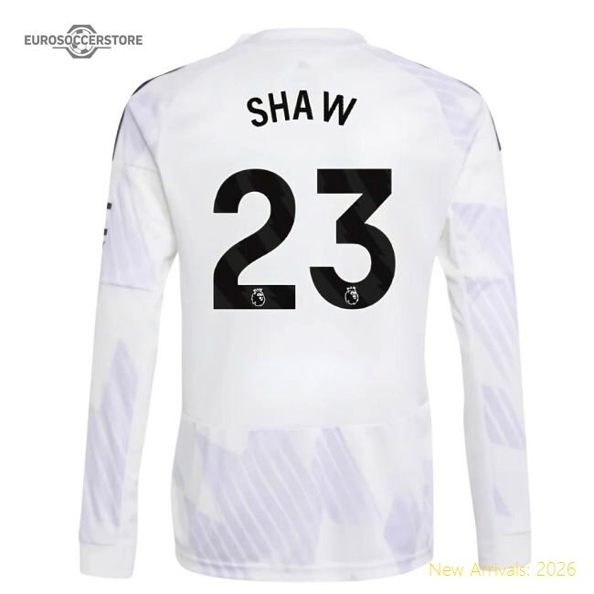 Premium 2025-2026 Man Utd Long Sleeve Away Shirt (kids) (shaw 23)