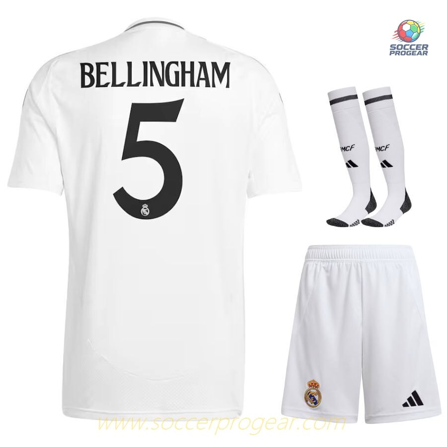 Real Madrid Home Childrenren's Soccer Uniform Team Jersey 2024-2025 Season Bellingham