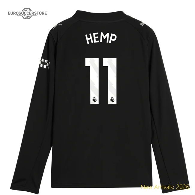 Official 2025-2026 Man City Long Sleeve Away Shirt (kids) (hemp 11)