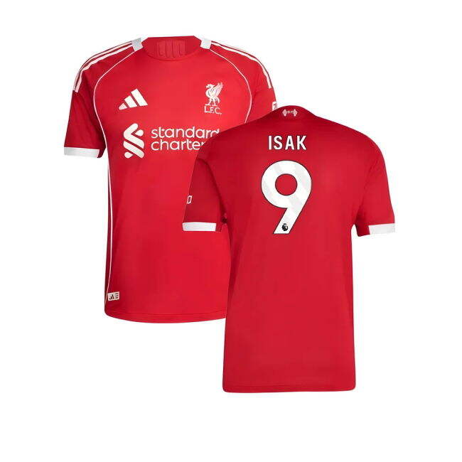 Liverpool Official Home Football Shirt 2025-20 Isak 9 L M S