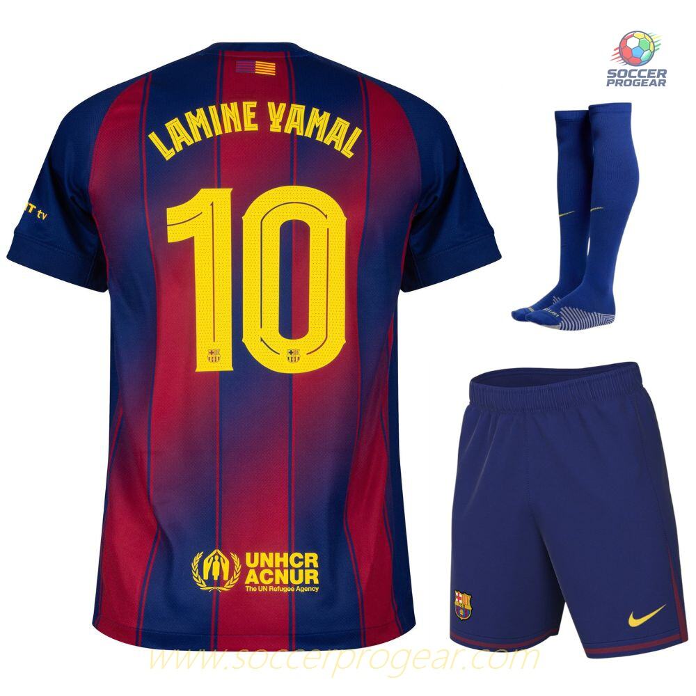Barca Home Soccer Football Kit Children Team Jersey 2025-2026 Season Lamine Yamal