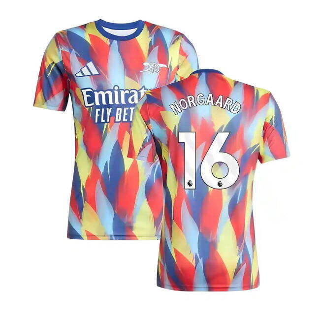 2025-2026 Arsenal Pre-Match Shirt (Victory Blue) (Norgaard 16) - hi...