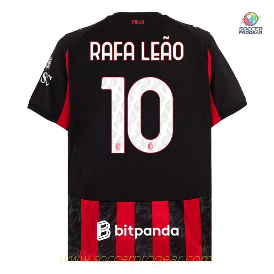 AC Milan Home Team Shirt 2025-2026 Season Rafael Leao