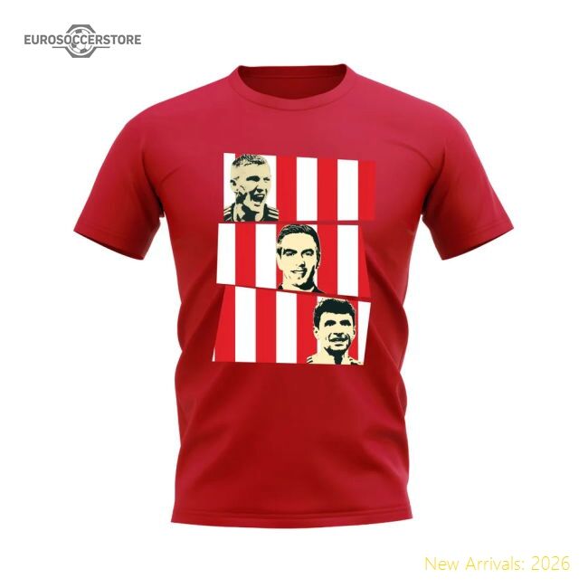 Schweinsteiger Lahm Muller Bayern Munich Trio T-shirt (red)