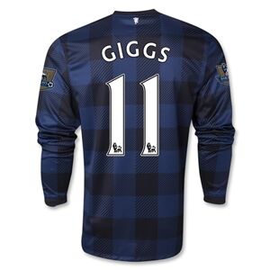 13-14 Manchester United 11 GIGGS Away Black Long Sleeve Jersey Shirt