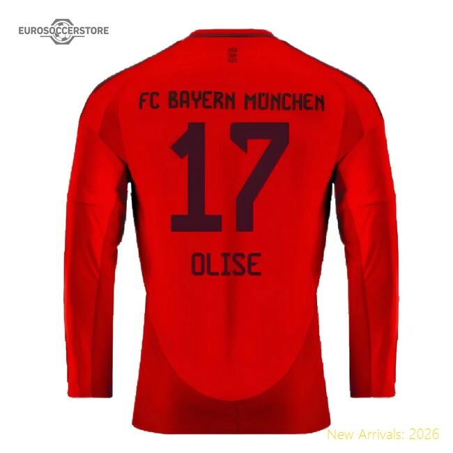 2024-2025 Bayern Munich Long Sleeve Home Jersey (olise 17)