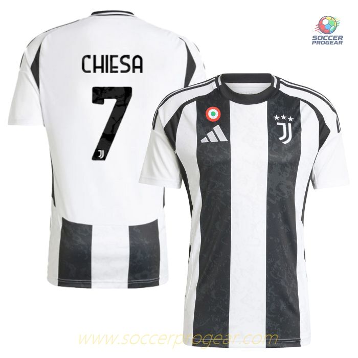 Juventus Home Soccer Jersey 2024-2025 Season Chiesa