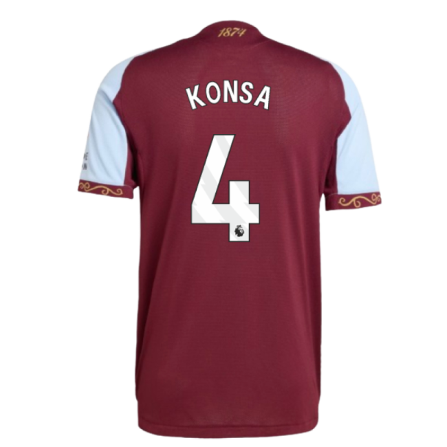 Genuine Copy Aston Villa Home Supporter Kit for Adults (Konsa 4)