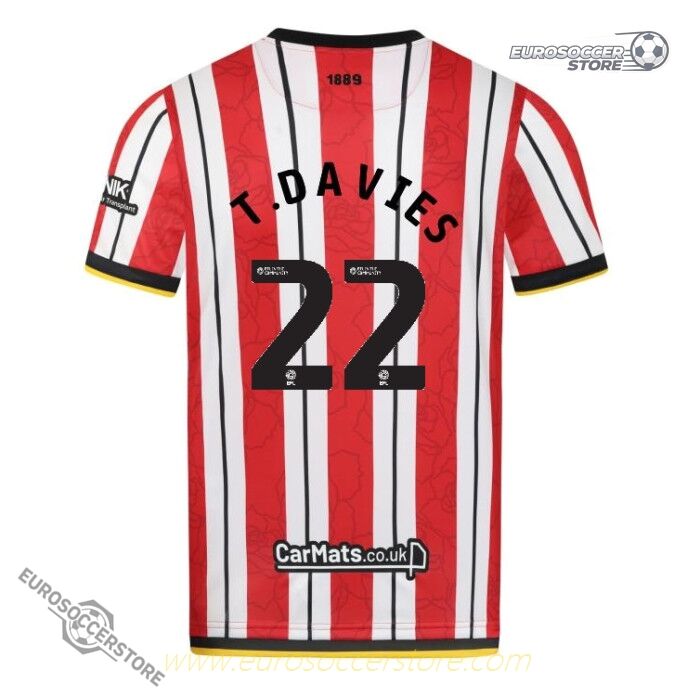 Sheffield United 24-25 Home Jersey T.DAVIES 22