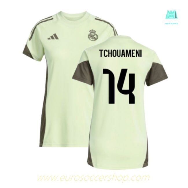 2025-2026 Real Madrid Training Jersey (Almost Lime) - Womens (Tchouameni 14)