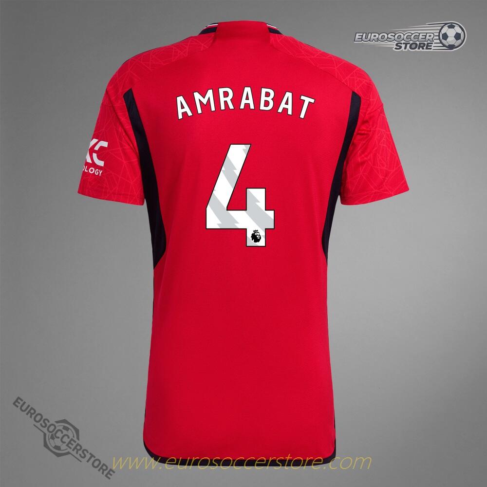 Manchester United's AMRABAT 4 Home Jersey for the 23-24 season.