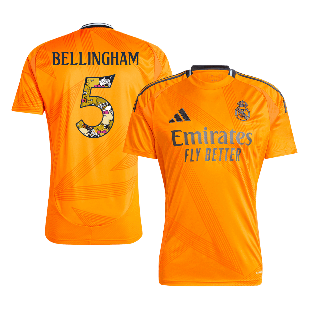 BELLINGHAM #5 Real Madrid Away Soccer Jersey 2024/25 - Bear Champ Font