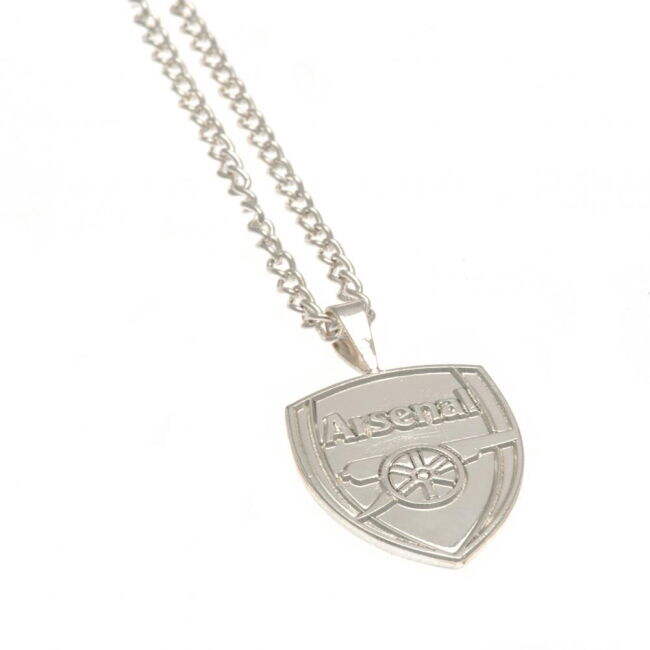Arsenal FC Silver Plated Pendant & Chain XL - authentic style