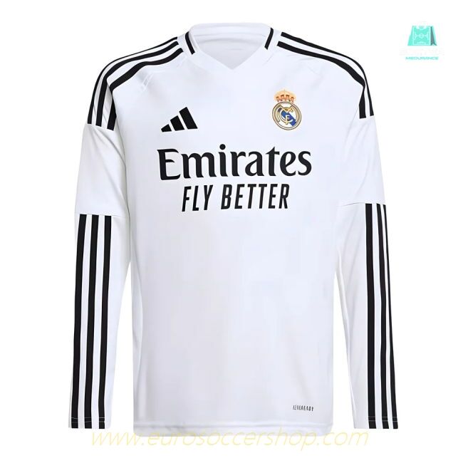 2024-2025 Real Madrid Long Sleeve Home Shirt (Kids)