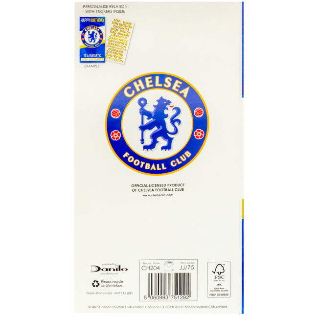 Chelsea FC Personalised Birthday Card - high quality